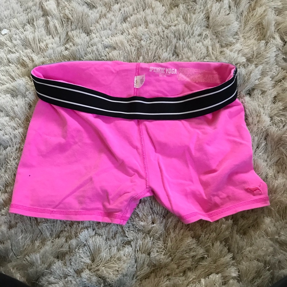 Pink yoga shorts